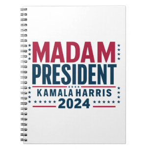 Frau Präsidentin Kamala Harris 2024 Wählt Demokrat Notizblock