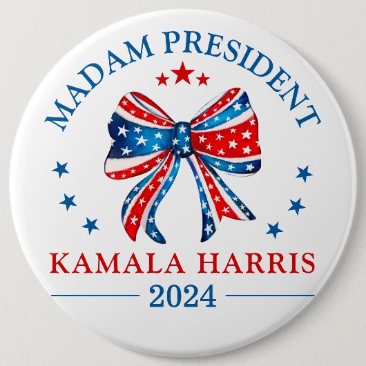 Frau Präsidentin Kamala Harris Button (Vorderseite)