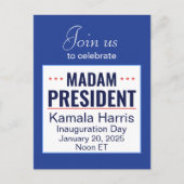 Frau Präsidentin Kamala Harris Einladung zur Einwe Postkarte (Vorderseite)