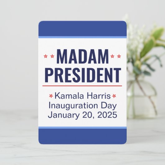 Frau Präsidentin Kamala Harris Einweihung Einladung (Stehend Vorderseite)