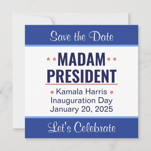 Frau Präsidentin Kamala Harris Einweihung Save The Date (Vorderseite)