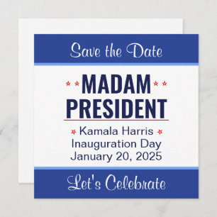 Frau Präsidentin Kamala Harris Einweihung Save The Date