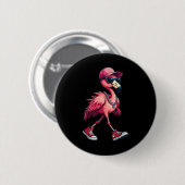 Frau Präsidentin Kamala Harris Pink Flamingo Retro Button (Vorne & Hinten)