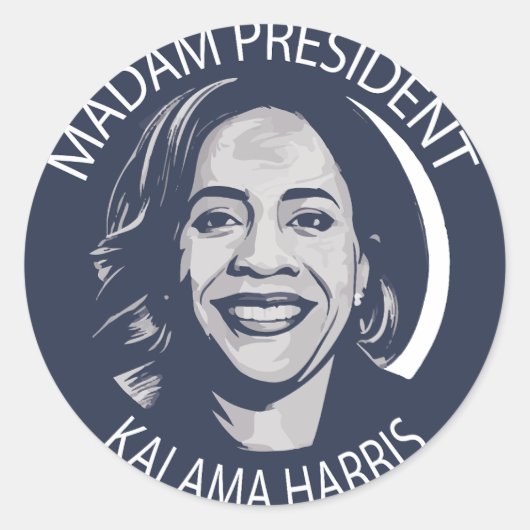 Frau Präsidentin Kamala Harris Runder Aufkleber (Vorderseite)