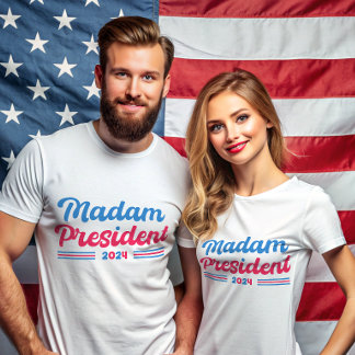 Frau Präsidentin Kamala Harris Typografische Wahl T-Shirt