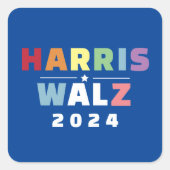 FRAU PRÄSIDENTIN KAMALA HARRIS WALZ 2024 QUADRATISCHER AUFKLEBER (Vorderseite)