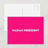 Frau Präsidentin! Minimalistisches modernes Rosa Postkarte (Vorne/Hinten)