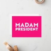 Frau Präsidentin! Moderne, mutige Typografie in he Mitteilungskarte (Vorderseite/Rückseite Beispiel)