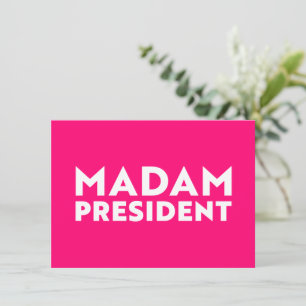 Frau Präsidentin! Moderne, mutige Typografie in he Mitteilungskarte