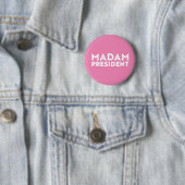 Frau Präsidentin! Moderne, mutige Typografie rosa Button (Beispiel)