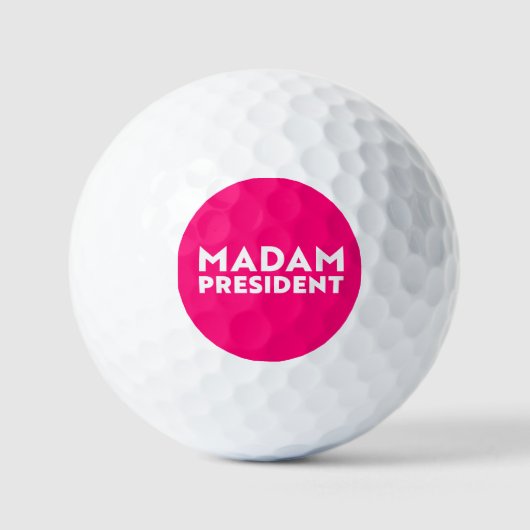 Frau Präsidentin! Moderne Typografie weiß heiß ros Golfball (Vorderseite)