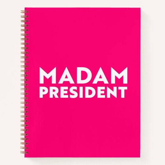 Frau Präsidentin! Moderne Typografie weiß heiß ros Notizblock (Vorderseite)