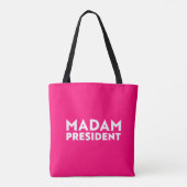Frau Präsidentin! Moderne Typografie weiß heiß ros Tasche (Rückseite)
