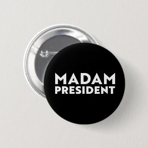 Frau Präsidentin, moderne Typografie weiß und schw Button