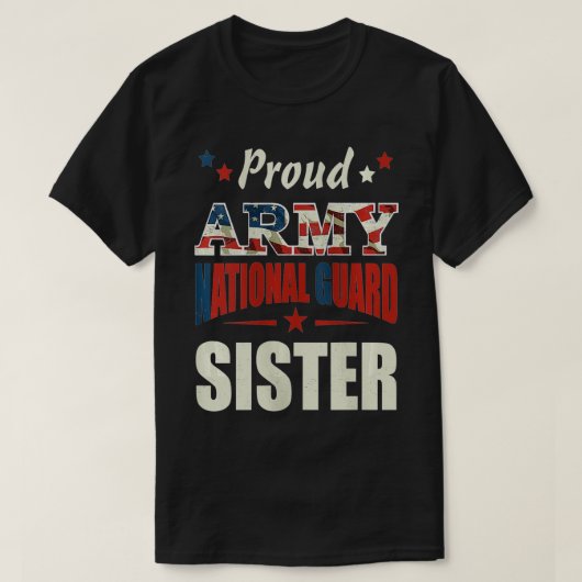 Frau Proud Army National Guard Sister Veterans D T-Shirt (Design vorne)