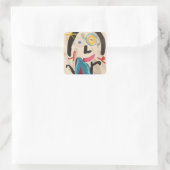FRAU QUADRATISCHER AUFKLEBER (Tasche)