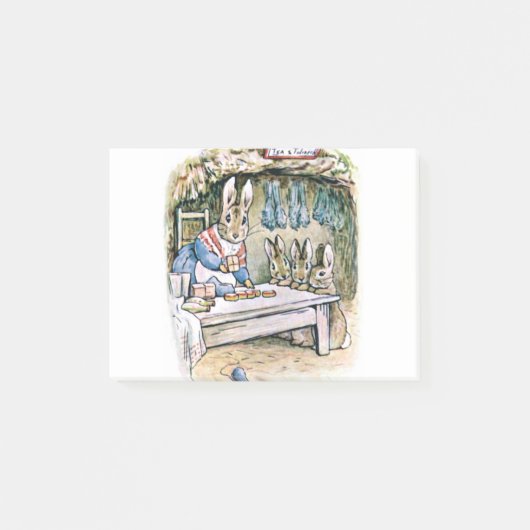 Frau Rabbit, Flopsy Mopsy und Cottontail Post-it Klebezettel (Vorderseite)
