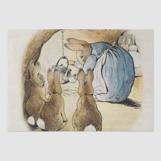Frau Rabbit Pours Tea von Beatrix Potter Seidenpapier (Vorderseite)