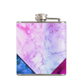 Frau Rainbow Marble Mountains Farbe Block Custom Flachmann (Rückseite)