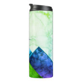 Frau Rainbow Marble Mountains Farbe Block Custom Thermosbecher (Nach rechts gedreht)