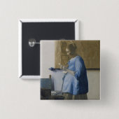 Frau Reading a Letter, c.1662-63 (Öl auf Leinwand) Button (Vorne & Hinten)