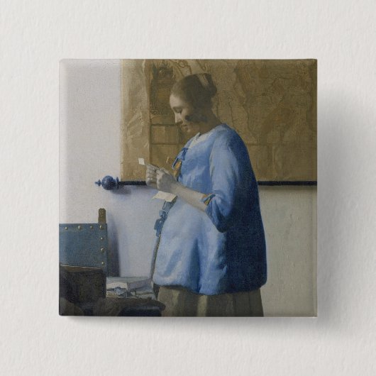 Frau Reading a Letter, c.1662-63 (Öl auf Leinwand) Button (Vorderseite)