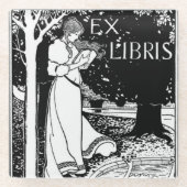 Frau Reading Art Nouveau Glasuntersetzer (Vorderseite)