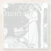 Frau Reading Art Nouveau Glasuntersetzer (Rückseite)