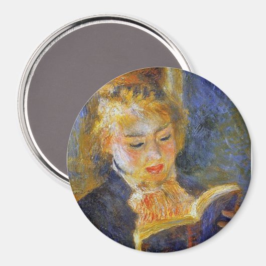 Frau Reading - Auguste Renoir Magnet (Vorderseite/Rückseite)