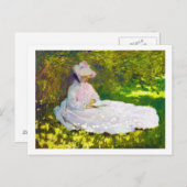 Frau Reading Claude Monet Postkarte (Vorne/Hinten)