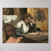 Frau Reading - Jean-Baptiste- Corot Fine Art Poster (Vorne)