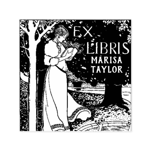 Frau Reading unter einem Baum Permastempel (Design)