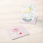 Frau Rechteckiger Pappuntersetzer (Vor Ort)