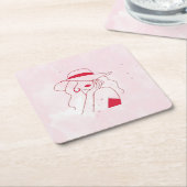 Frau Rechteckiger Pappuntersetzer (angewinkelt)