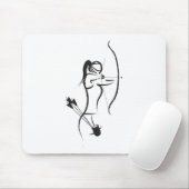 Frau Recurve Bogenschützen Mousepad (Mit Mouse)
