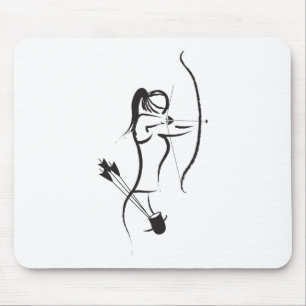 Frau Recurve Bogenschützen Mousepad