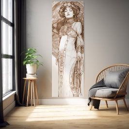 Frau Red Crayon Studie Alphonse Mucha Art Nouveau Poster