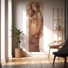Frau Red Crayon Studie Alphonse Mucha Art Nouveau Poster