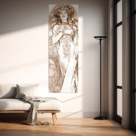 Frau Red Crayon Studie Alphonse Mucha Art Nouveau Poster