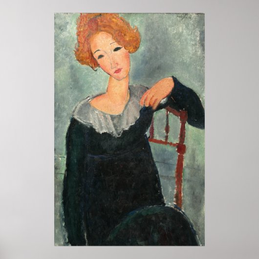 Frau Red Hair - Amedeo Modigliani Kunstposter Poster (Vorne)
