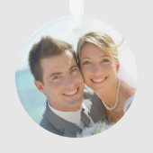 Frau Red Wedding Foto Ornament (Rückseite)