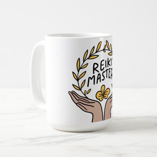 Frau Reiki Master. Kaffeetasse (Vorderseite Links)