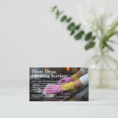 Frau Reinigungsstove | Zuhause Cleaner Visitenkarte (Stehend Vorderseite)