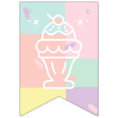 Frau Retro Ice Cream Brautparty Wimpelkette (Erste Fahne)