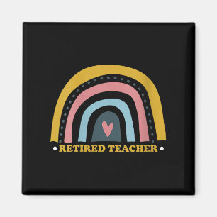 Frau Retro-Regenbogen-Nachwuchslehrerin mit Herzen Magnet