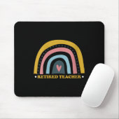 Frau Retro-Regenbogen-Nachwuchslehrerin mit Herzen Mousepad (Mit Mouse)