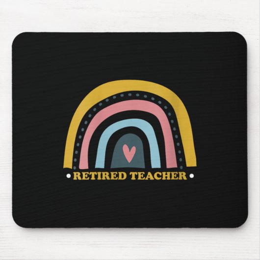 Frau Retro-Regenbogen-Nachwuchslehrerin mit Herzen Mousepad (Vorne)