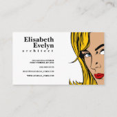 Frau Retro Visitenkarte (Rückseite)