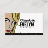 Frau Retro Visitenkarte (Vorderseite)