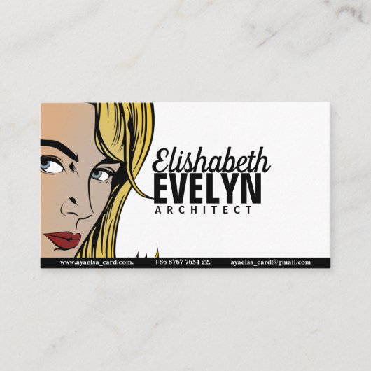Frau Retro Visitenkarte (Vorderseite)
